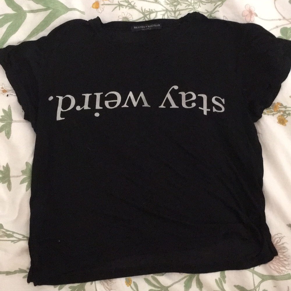 BRANDY MELVILLE stay weird crop top